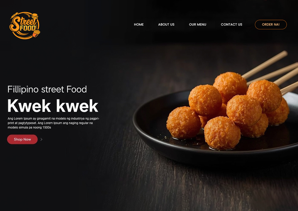 Food website hero design