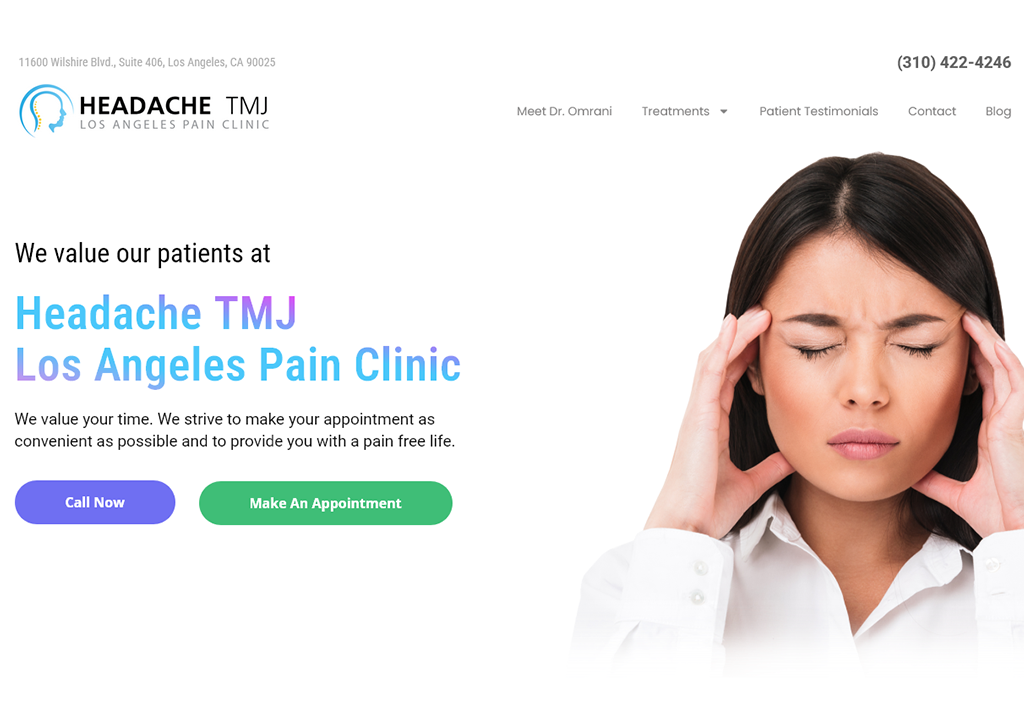 TMJ clinic web design