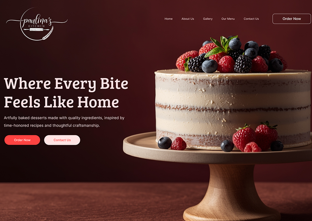 Food website hero section